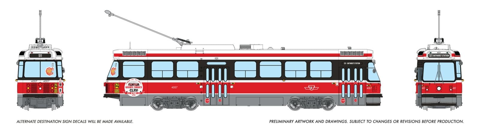 PREORDER Rapido HO 702009 Canadian Light Rail Vehicle, Toronto Transit Commission #4057