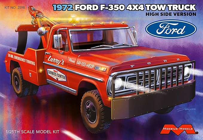 Moebius Models 2598 1969 Ford F-350 Wrecker 4x4 High Side 1:25