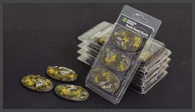 Gamers Grass Battle Ready Bases - Highland - Oval 75mm (x3)