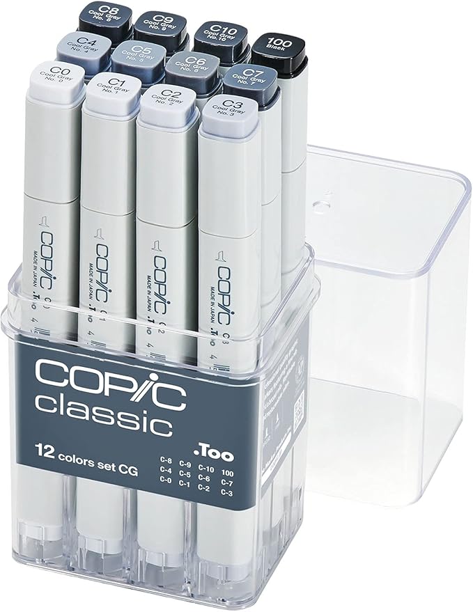 Copic Sketch Marker 12Pc Cool Gray Set