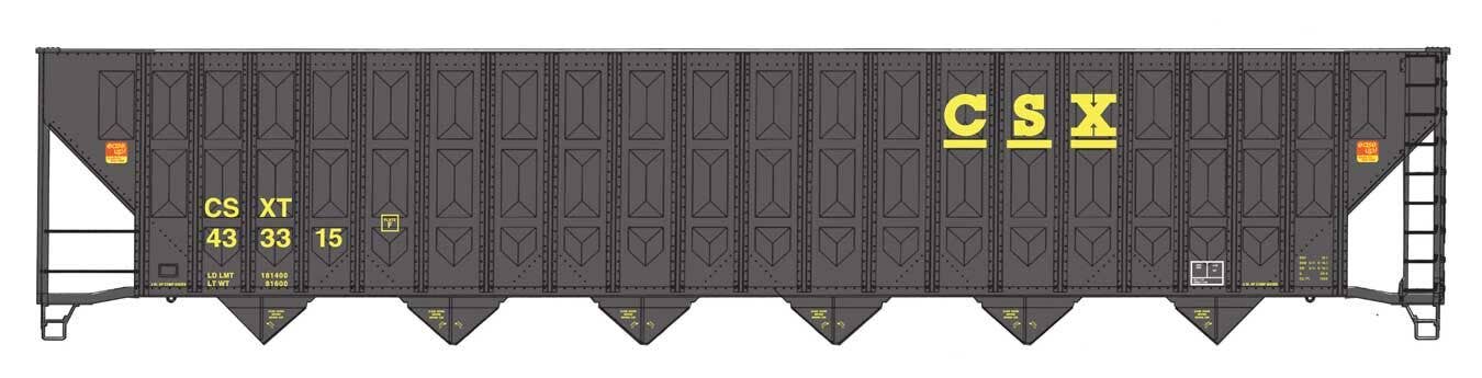 PREORDER Walthers Mainline HO 910-56340 73' Greenville 7,000 Cubic Foot Wood Chip Hopper, CSX #433315