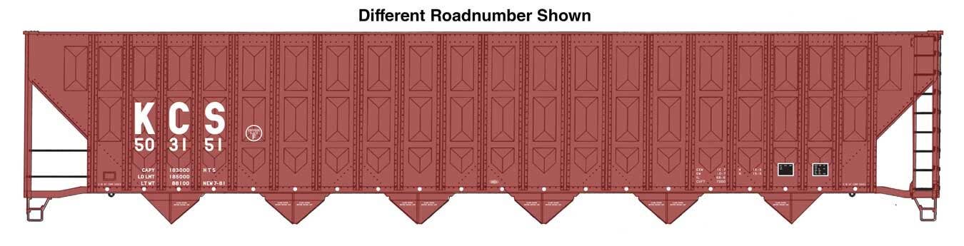 PREORDER Walthers Mainline HO 910-56349 73' Greenville 7,000 Cubic Foot Wood Chip Hopper, Kansas City Southern #504131