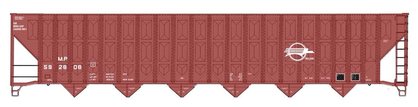 PREORDER Walthers Mainline HO 910-56354 73' Greenville 7,000 Cubic Foot Wood Chip Hopper, Missouri Pacific #592808
