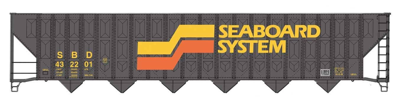 PREORDER Walthers Mainline HO 910-56362 73' Greenville 7,000 Cubic Foot Wood Chip Hopper, Seaboard System #432201