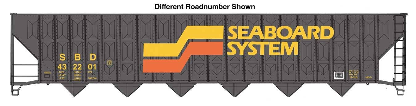 PREORDER Walthers Mainline HO 910-56364 73' Greenville 7,000 Cubic Foot Wood Chip Hopper, Seaboard System #432237