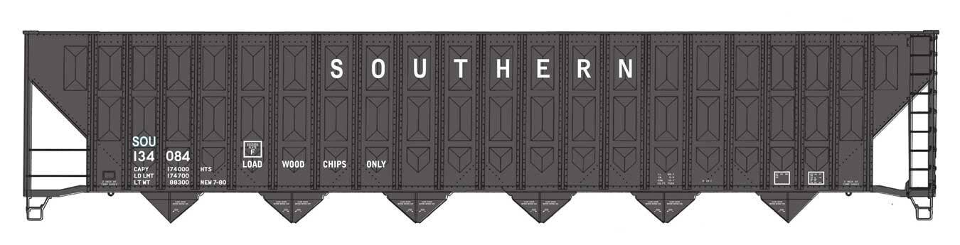 PREORDER Walthers Mainline HO 910-56370 73' Greenville 7,000 Cubic Foot Wood Chip Hopper, Southern #134084
