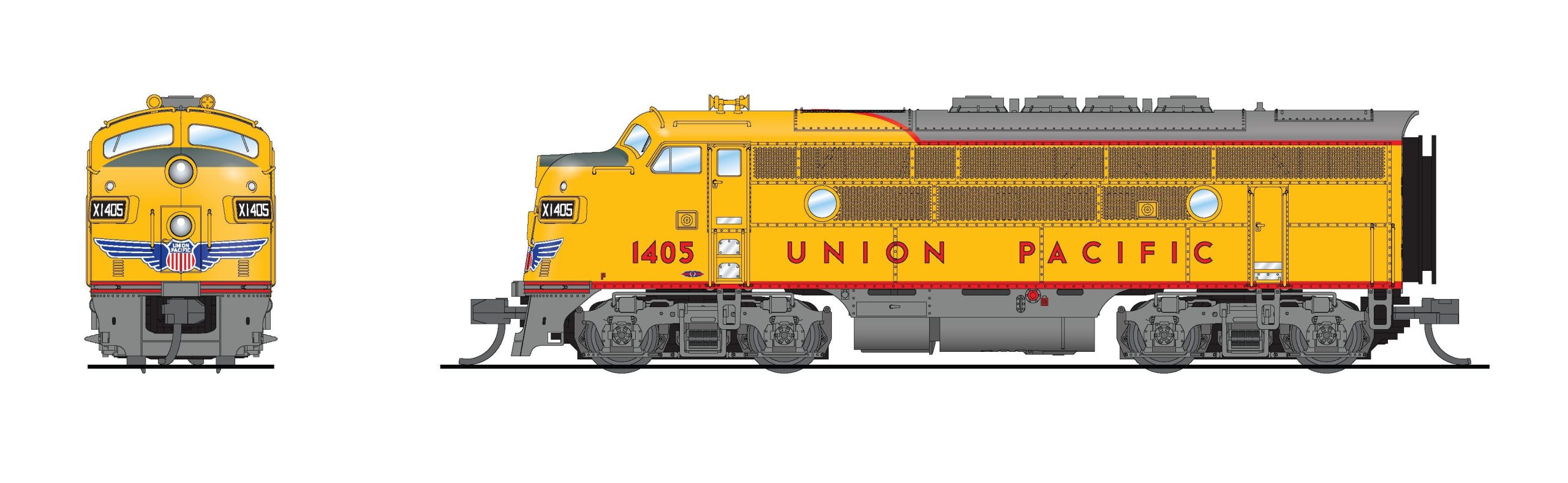BLI 9068 EMD F3A, UP 1409, Yellow & Gray, No-Sound / DCC-Ready, N