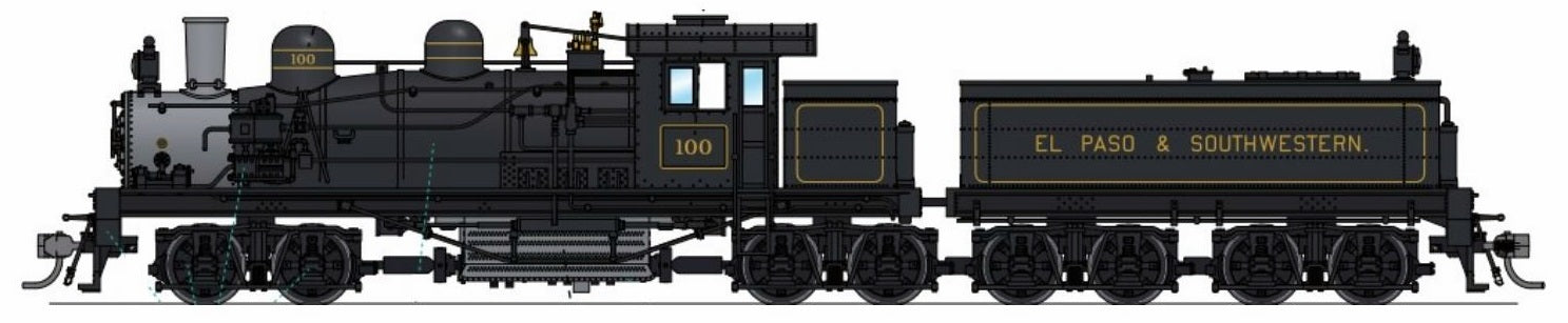 PREORDER Broadway Limited Imports HO 7826 Class D 4-Truck Shay, El Paso and Southwestern #100 (Paragon4 DCC & Sound Equipped) HOBBYTYME EXCLUSIVE