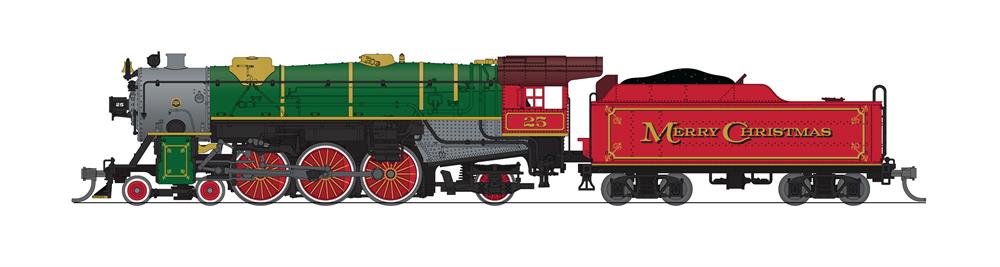 BLI 8067 Heavy Pacific 4-6-2, "Merry Christmas" w/ Red & Green, No-Sound/DCC-Ready, N (NP)