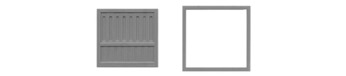 Tichy Train Group 8066 Doors -- Loading Dock w/Separate Frame 90 x 90" pkg(3) Fits 1.1 x 1.07" Opening, HO Scale