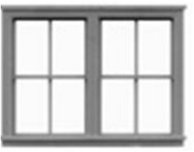 Tichy Train Group 8106 DBL 2/2 DBL HUNG WINDOW 6pc, HO