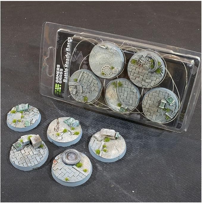 Gamers Grass Battle Ready Bases - Urban Warfare - Round 40mm (x5)