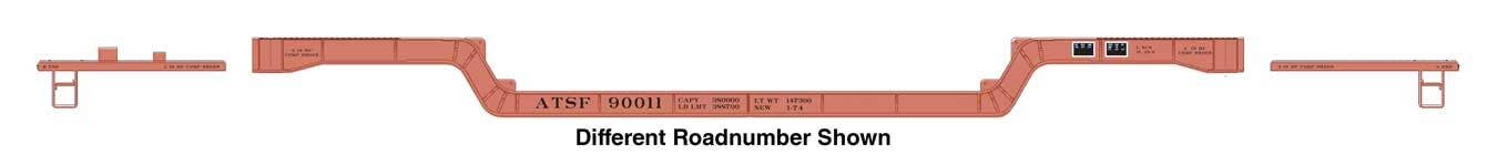 PREORDER Walthers Mainline HO 910-50227 81' 8-Axle Depressed Center Flatcar, Atchison Topeka & Santa Fe #90014