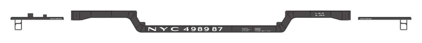 PREORDER Walthers Mainline HO 910-50228 81' 8-Axle Depressed Center Flatcar, New York Central #498987