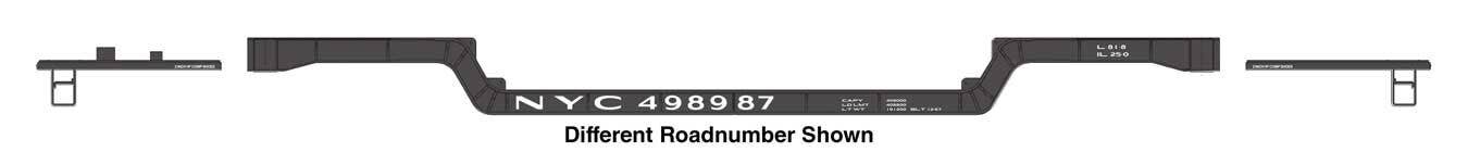 PREORDER Walthers Mainline HO 910-50229 81' 8-Axle Depressed Center Flatcar, New York Central #498988