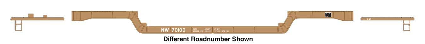 PREORDER Walthers Mainline HO 910-50232 81' 8-Axle Depressed Center Flatcar, Norfolk & Western #70101