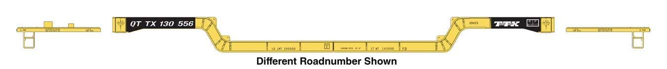 PREORDER Walthers Mainline HO 910-50239 81' 8-Axle Depressed Center Flatcar, TTX #130567