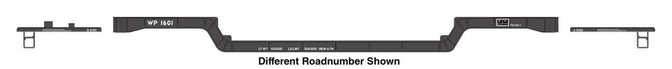 PREORDER Walthers Mainline HO 910-50245 81' 8-Axle Depressed Center Flatcar, Western Pacific #1602