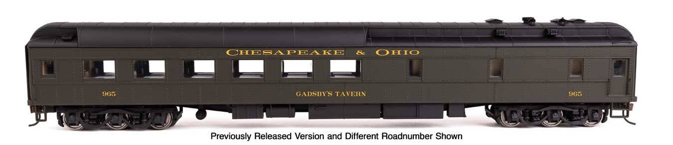 Walthers Proto HO 920-17704 Lighted 82' Pullman-Built Heavyweight 36-Seat Diner, Chesapeake & Ohio #963 Michies Tavern