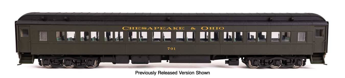 Walthers Proto HO 920-17604 Lighted 82' Pullman-Built Heavyweight Paired-Window Coach, Chesapeake & Ohio #701