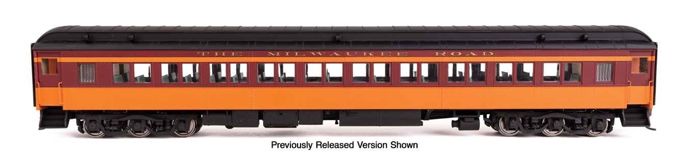 PREORDER Walthers Proto HO 920-17609 Lighted 82' Pullman-Built Heavyweight Paired-Window Coach, Milwaukee Road #3316