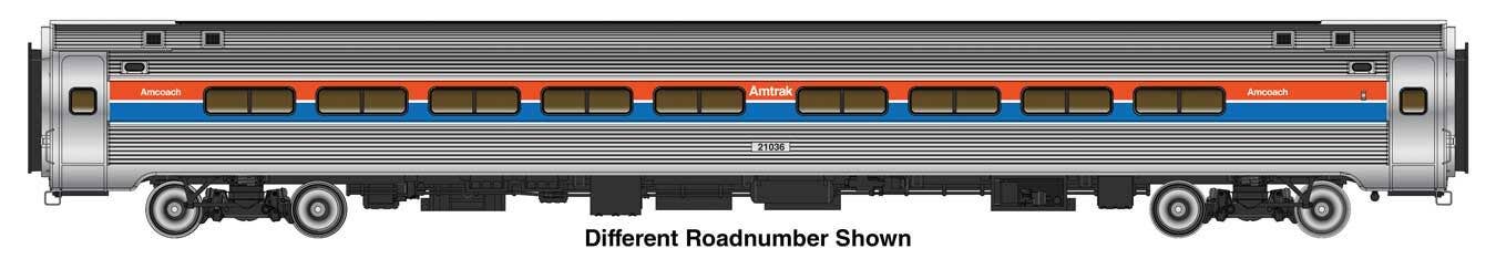 PREORDER Walthers Proto HO 920-12210 85' Amfleet I 84-Seat Coach Lighted, Amtrak Phase II