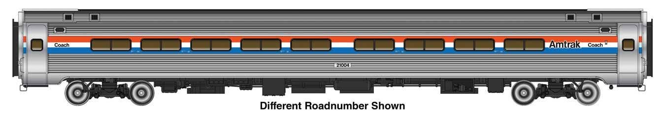 PREORDER Walthers Proto HO 920-12213 85' Amfleet I 84-Seat Coach Lighted, Amtrak Phase III