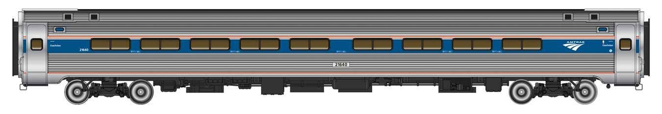 PREORDER Walthers Proto HO 920-11213 85' Amfleet I 84-Seat Coach, Amtrak Phase VI #21640