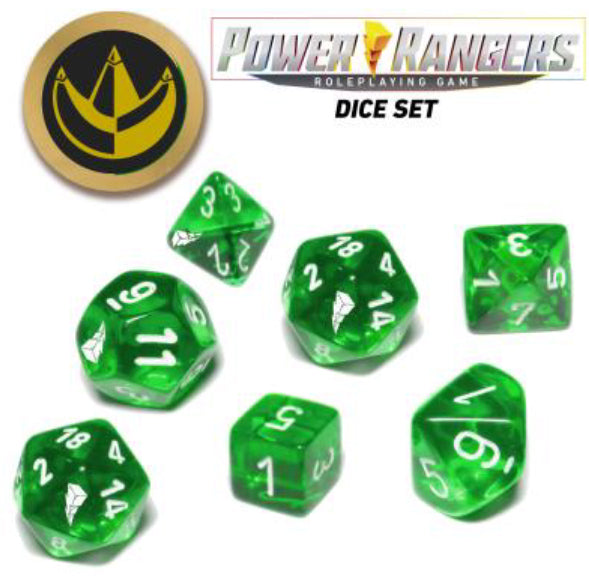 Power Rangers: RPG - Game Dice Set - Green (7+coin)