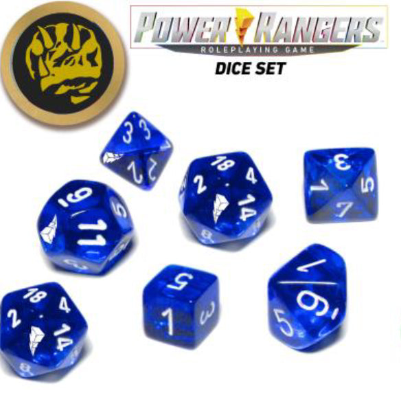 Power Rangers: RPG - Game Dice Set - Blue (7+coin)