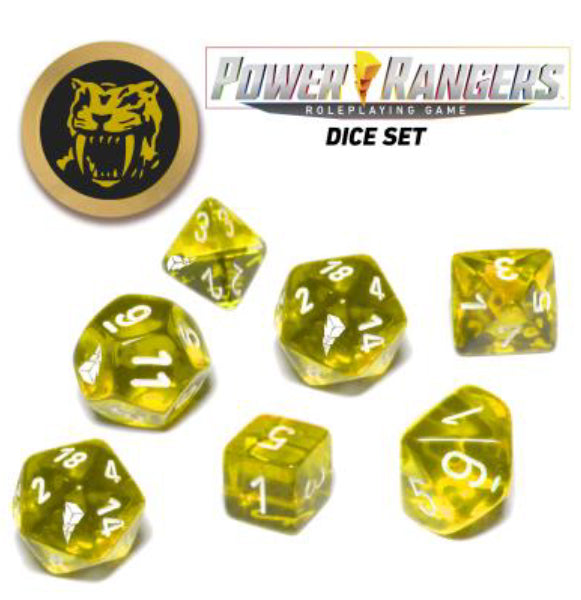 Power Rangers: RPG - Game Dice Set - Yellow (7+coin)