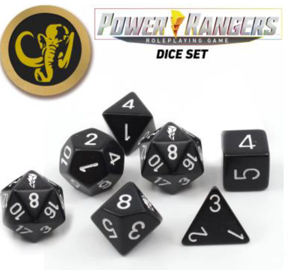 Power Rangers: RPG - Game Dice Set - Black (7+coin)