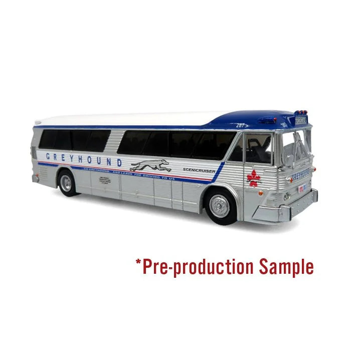 PREORDER Iconic Replicas HO 87-0629 1964 MCI MC-5A Coach, Greyhound Canada