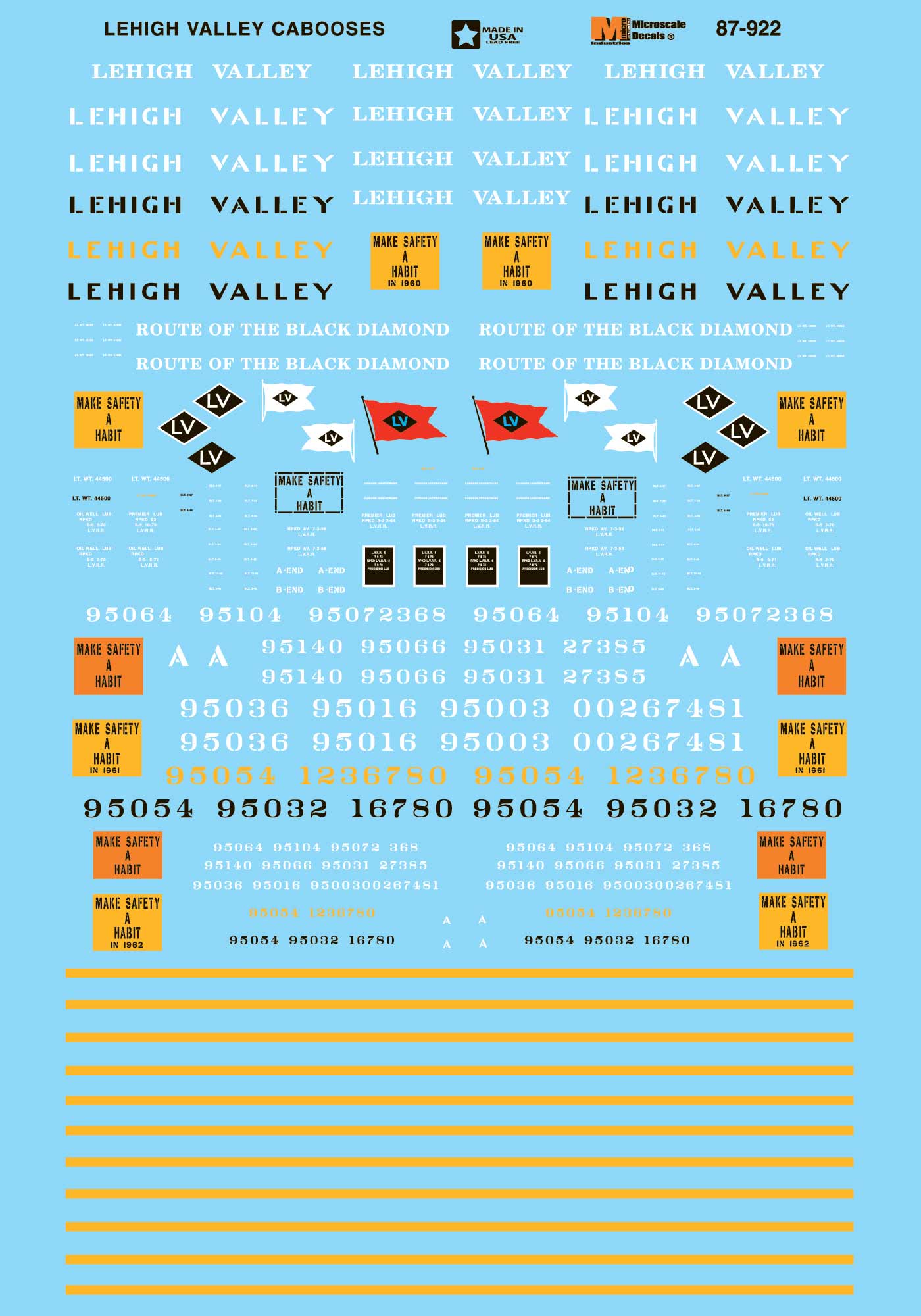 Microscale HO 87-922 Lehigh Valley, Cabooses (1932-1960)