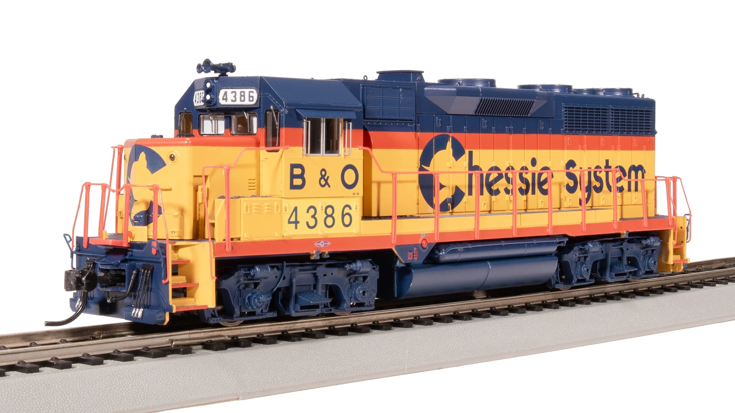 Broadway Limited Imports HO 8886 EMD GP35 Low Nose Locomotive, Paragon4, Chessie System B&O #4386 (DCC and Sound Equipped)