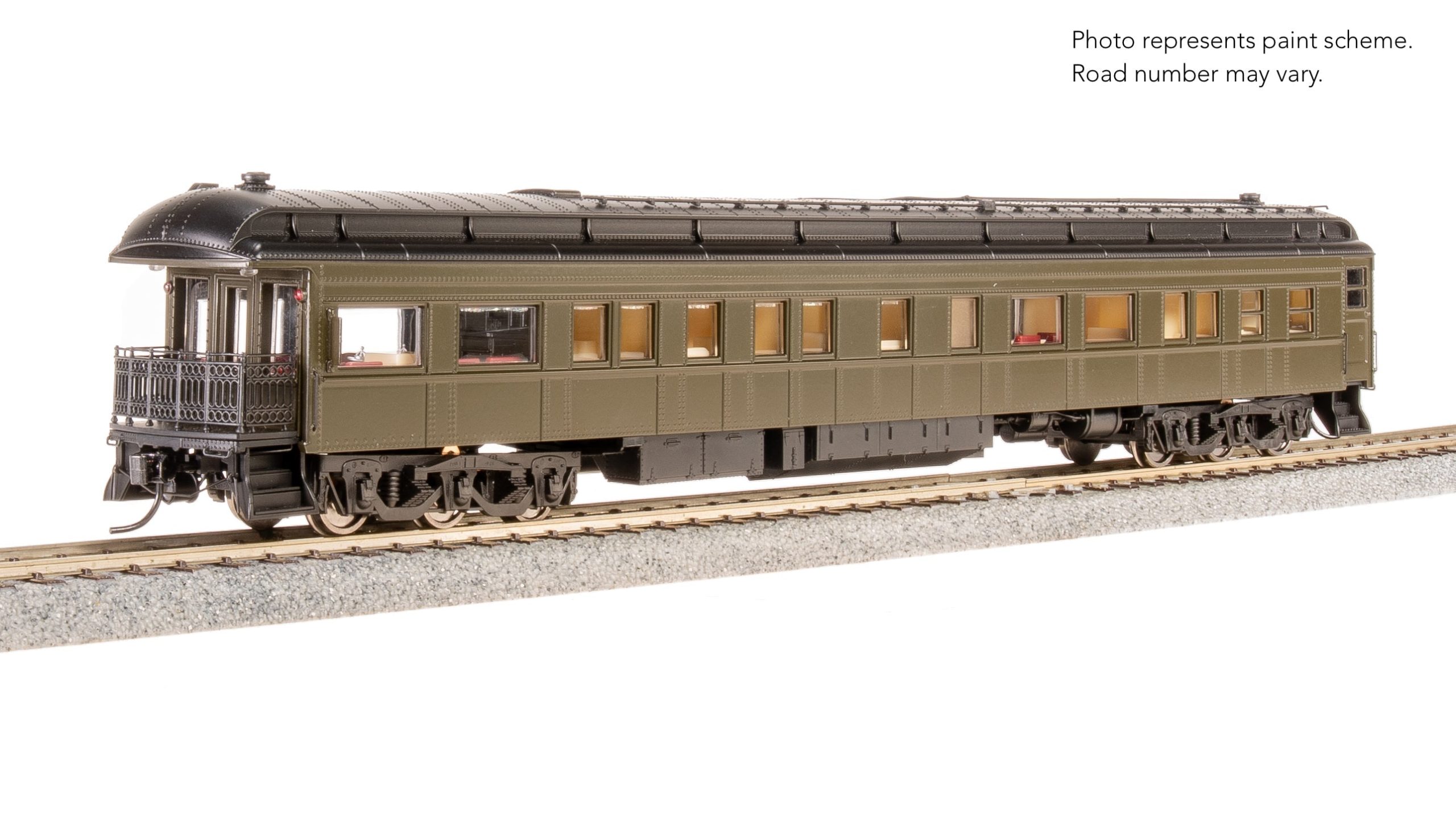 BLI 8960 Unlettered Business Car, Pullman Green w/ Clerestory Roof, HO