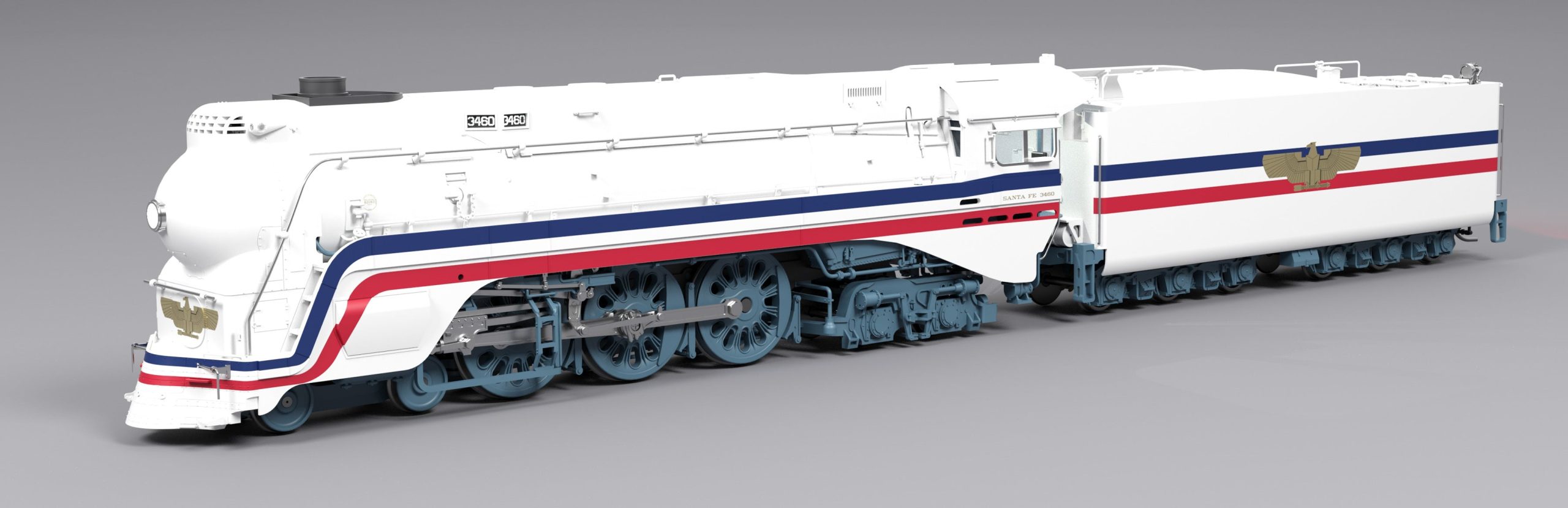 PREORDER Broadway Limited Imports HO 8986 Brass Hybrid Streamlined Hudson with Smoke, Freedom Train 1947 Fantasy Paint #3460 (Paragon4 DCC & Sound Equipped)