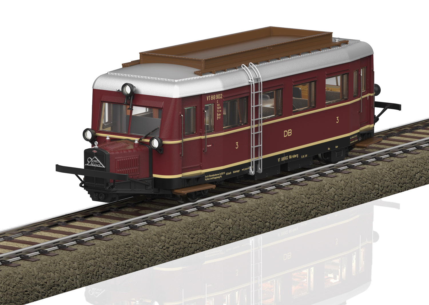 PREORDER Minitrix HO 25135 Class VT 88.9 Cvt-34 Diesel "Pig Snout" Rail Car, Deutsche Reichsbahn #VT 88 902 (DCC & Sound Equipped)