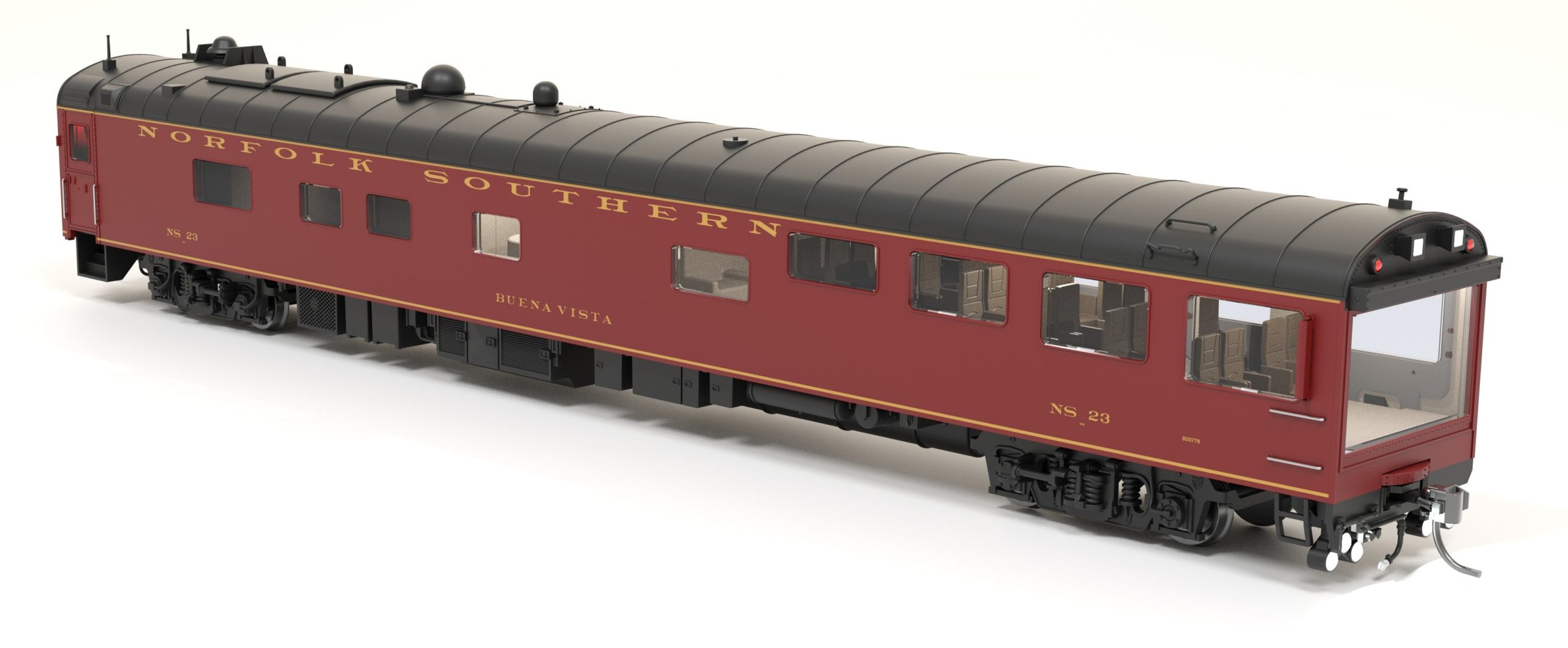 PREORDER Broadway Limited Imports HO 9162 NS Track Inspection Car, NS 23, "Buena Vista", Tuscan Scheme, HO