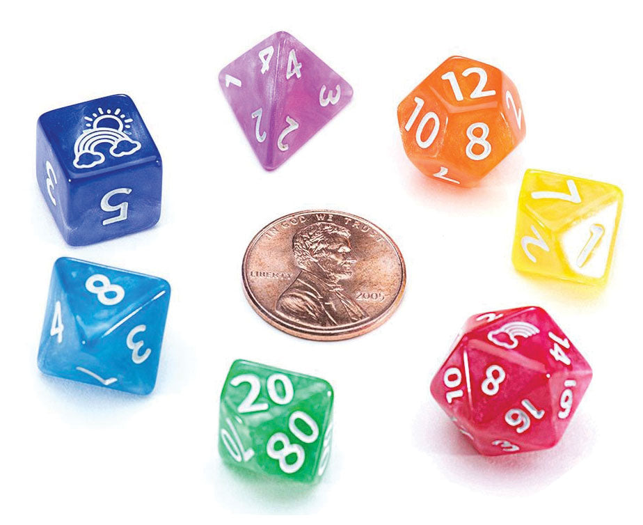 Mighty Tiny Dice: Rainbow Bits (7 Polyhedral Dice Set)