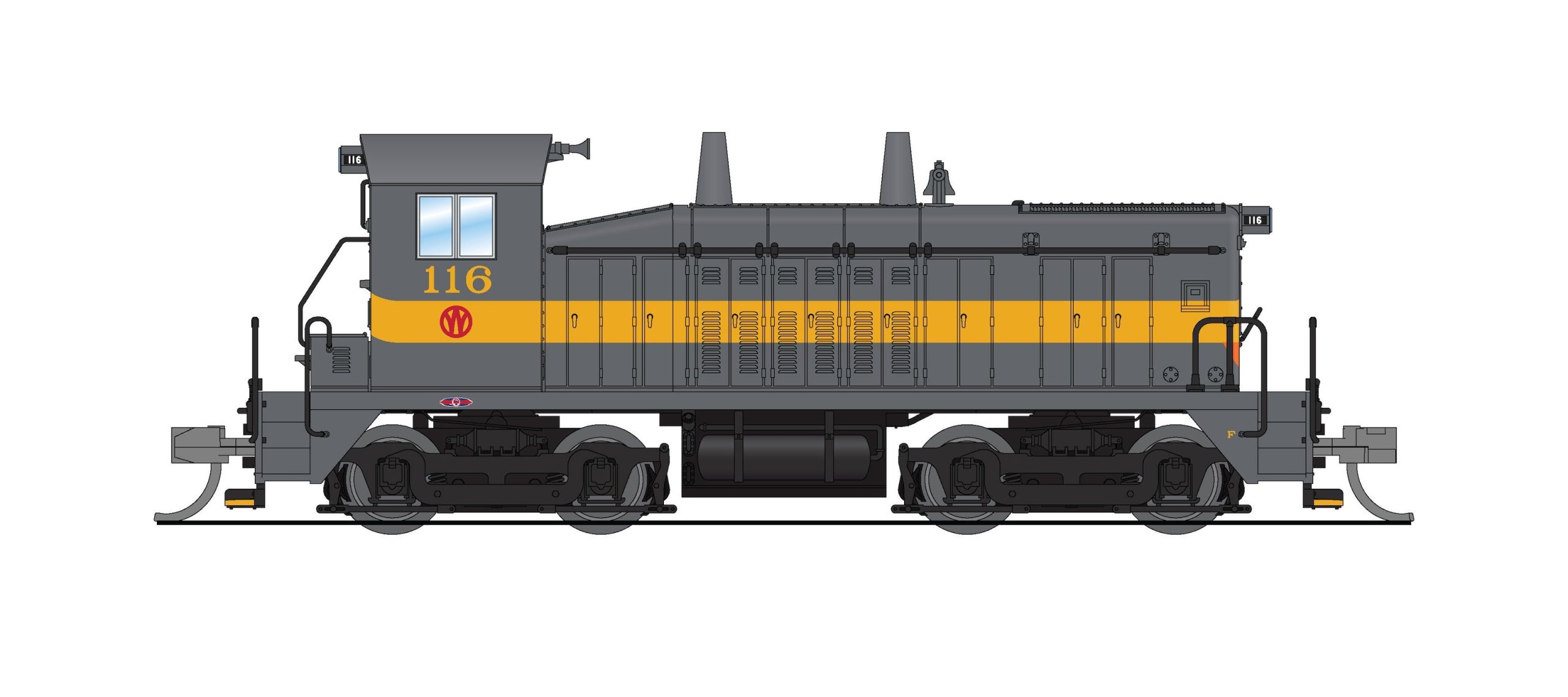 BLI 9309 EMD NW2 Switcher, NYO&W 123, Gray w/ Yellow, Paragon4 Sound/DC/DCC, N