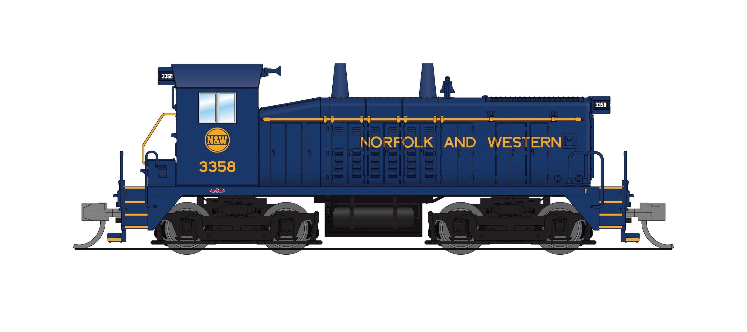 BLI 9343 EMD SW7 Switcher, N&W 3362, Blue w/ Imitation Gold, Paragon4 Sound/DC/DCC, N