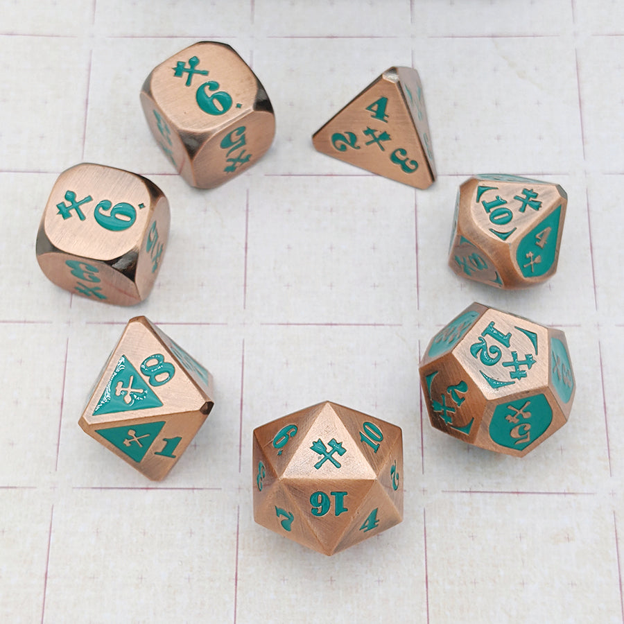 Bludgeoning Damage - Metal Copper/Teal (7)