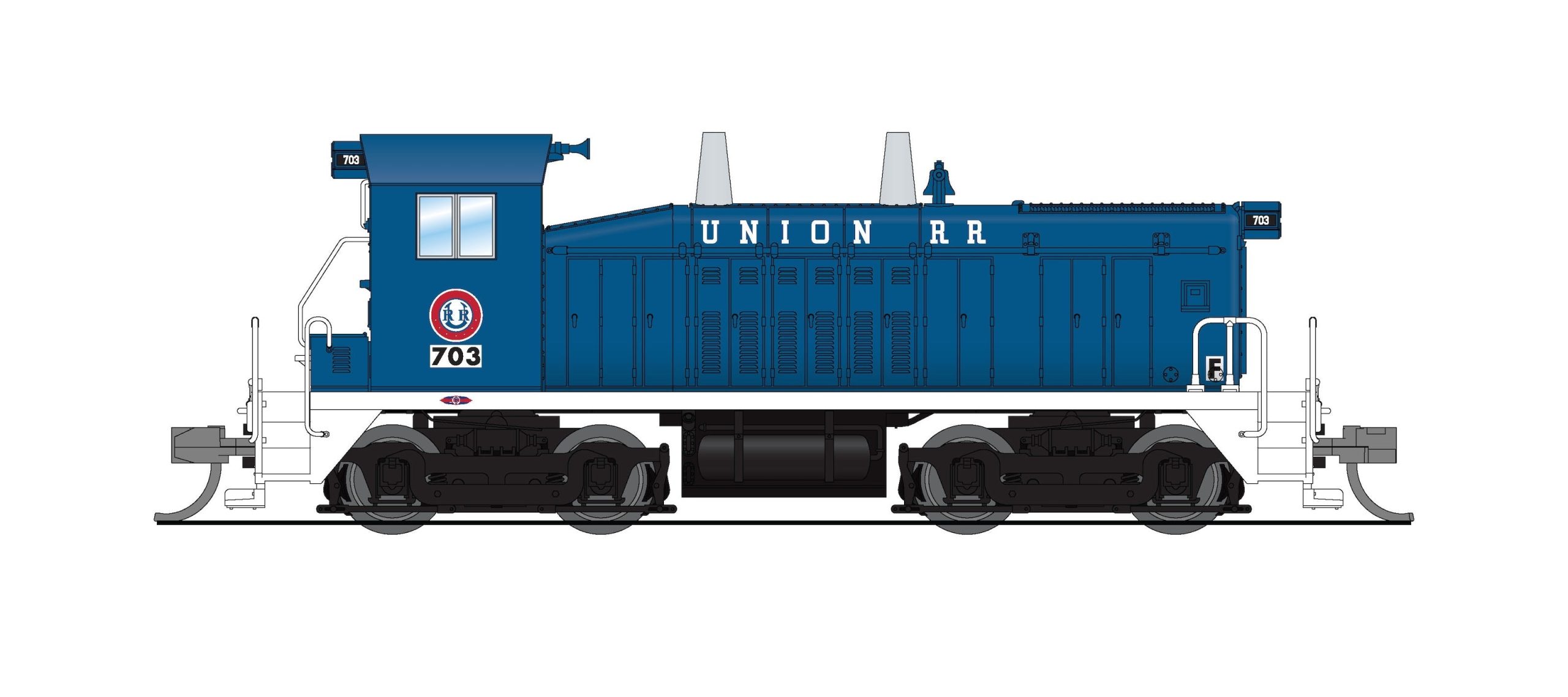 BLI 9392 EMD SW7 Switcher, Union RR 703, Blue & White, No-Sound / DCC-Ready, N