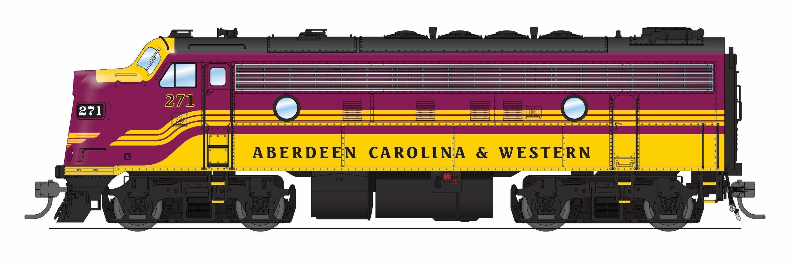 PREORDER Broadway Limited Imports HO 9682 EMD F9A Diesel Locomotive, Aberdeen Carolina & Western #271 | 206.99