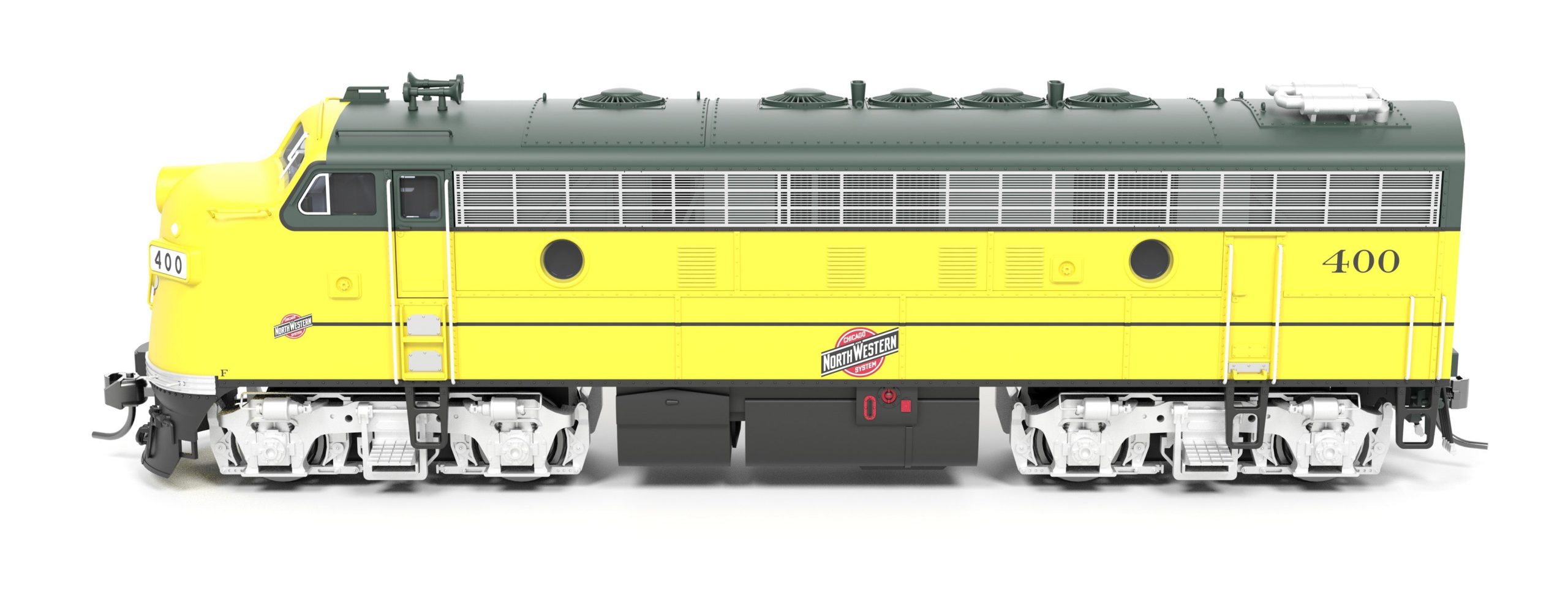 PREORDER Broadway Limited Imports HO 9694 EMD F7 A/B Diesel Locomotive, Chicago & North Western Executive Scheme #400/410 (Paragon4 DCC & Sound Equipped/Unpowered B Unit)