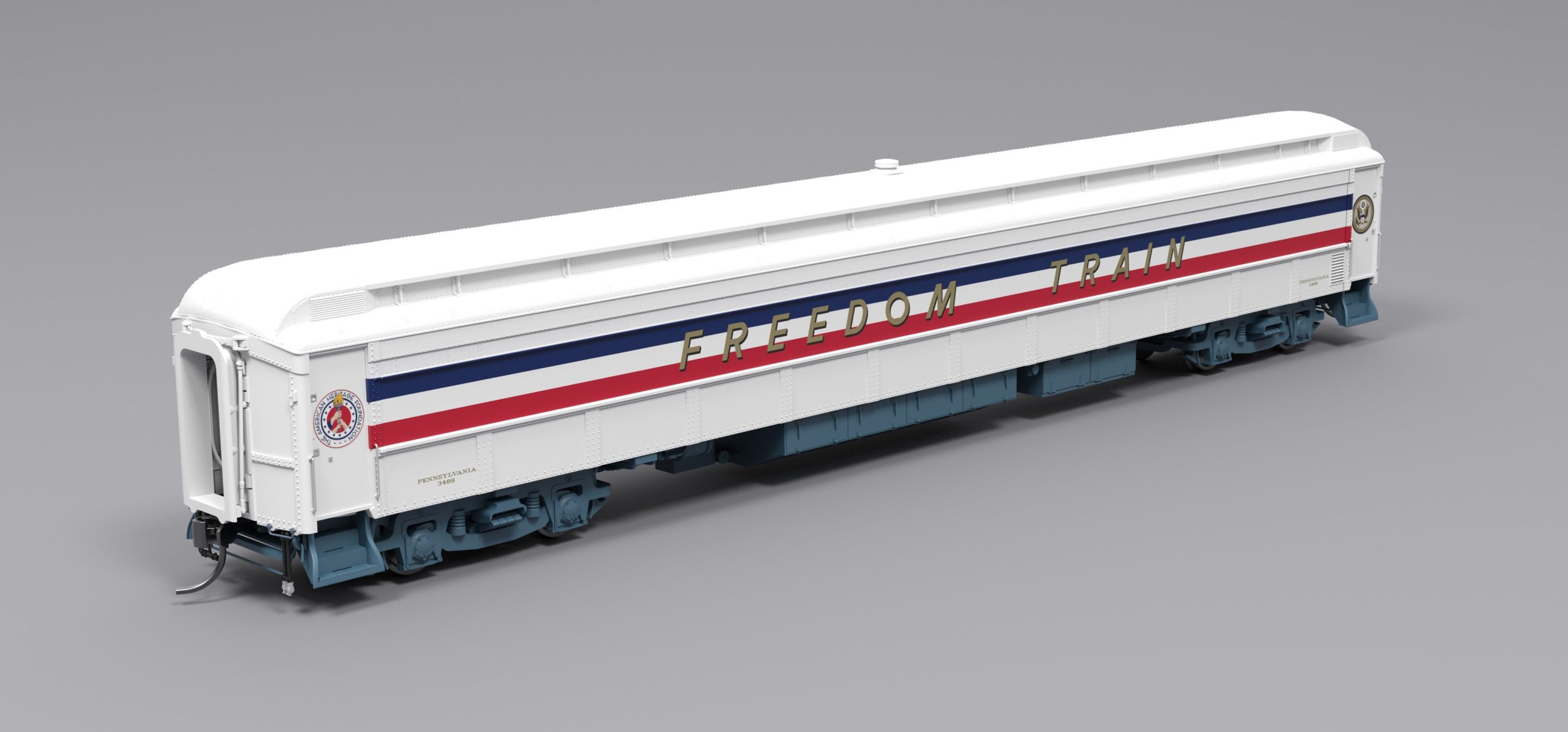 PREORDER Broadway Limited Imports HO 9734 80' Passenger Coach, Freedom Train 1947