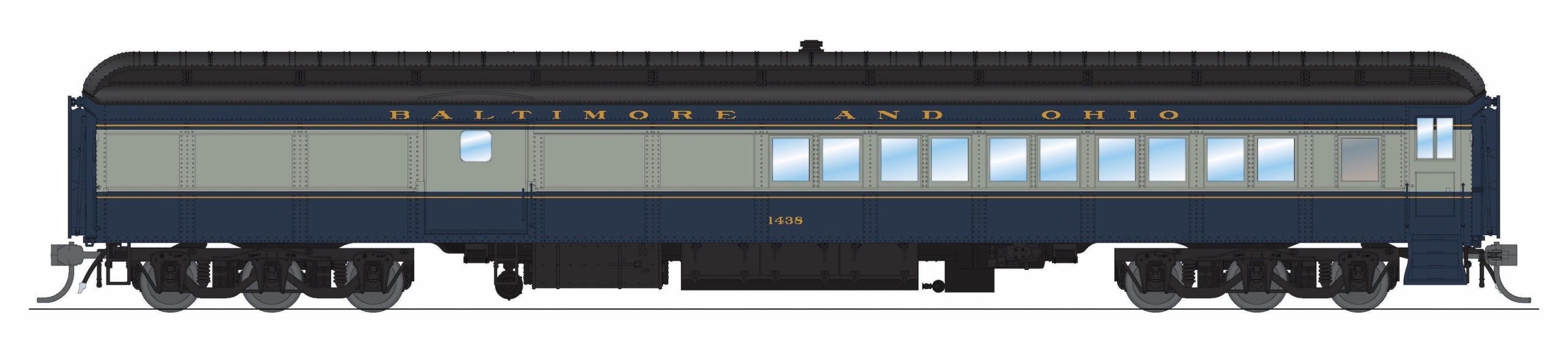 PREORDER Broadway Limited Imports HO 9713 Heavyweight 5-Car Passenger Set, Baltimore & Ohio #1438/5270/5284/5307/100