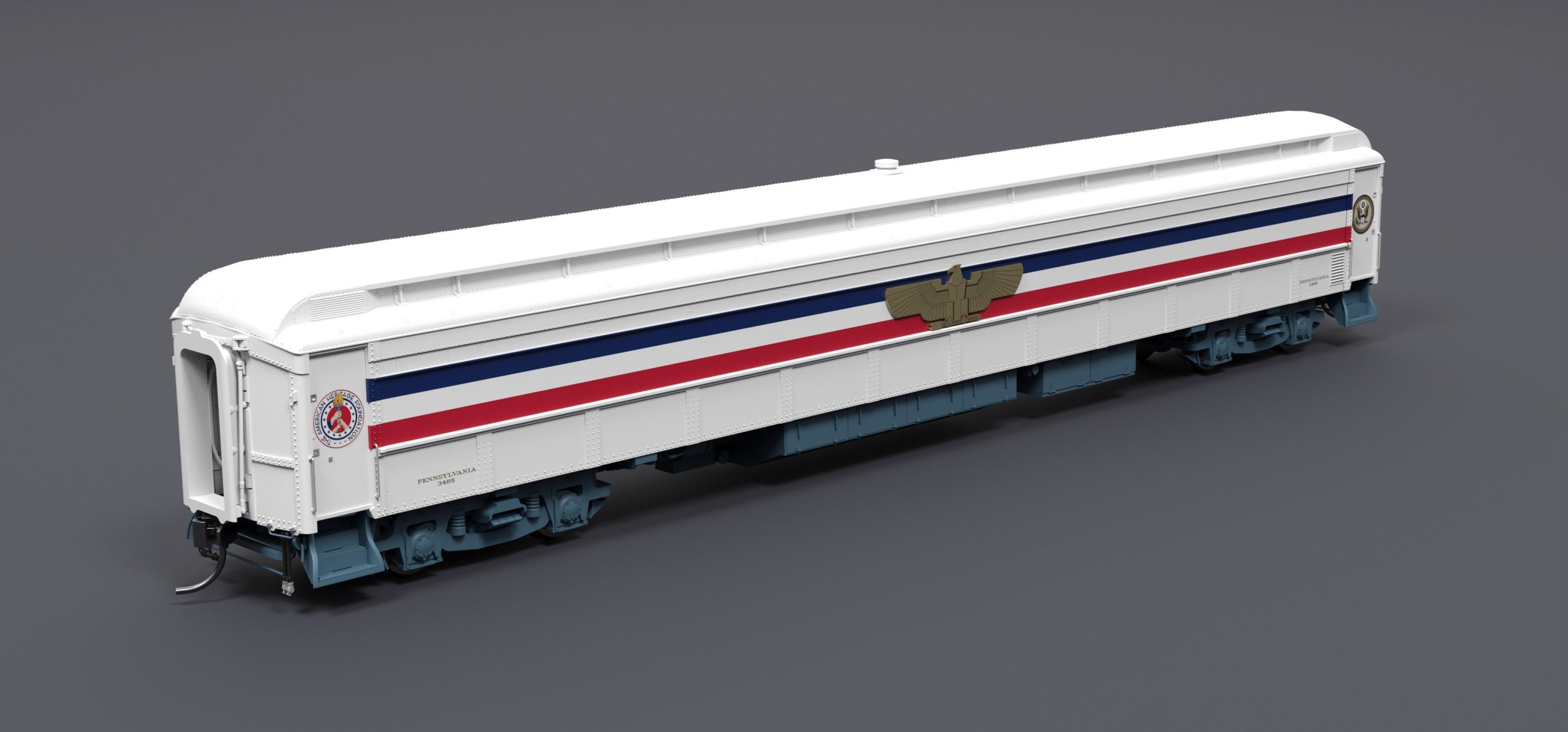 PREORDER Broadway Limited Imports HO 9733 80' Passenger Coach, Freedom Train 1947