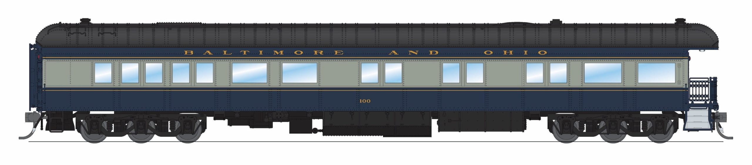 PREORDER Broadway Limited Imports HO 9721 Business Car, Baltimore & Ohio #100